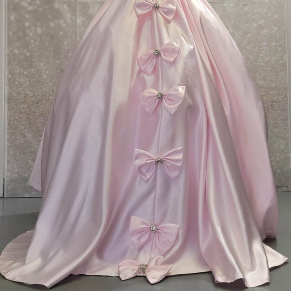 Pink Flower Girl Dress. - Picture 3 of 3